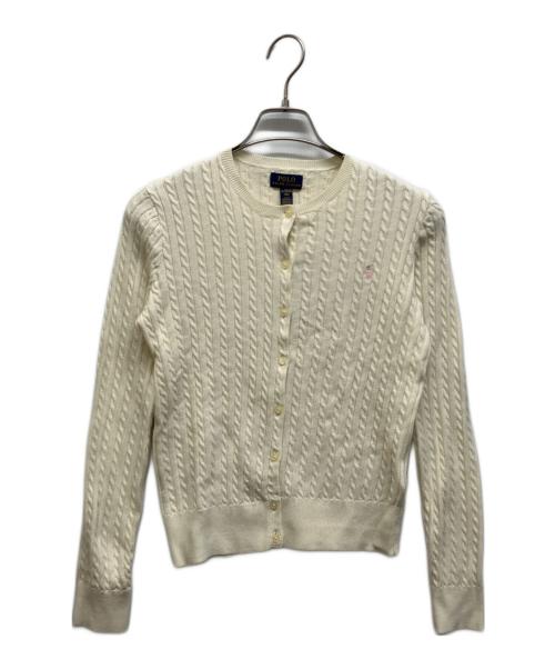 POLO RALPH LAUREN（ポロ・ラルフローレン）POLO RALPH LAUREN (ポロ・ラルフローレン) ケーブルニットカーディガン ホワイト サイズ:SIZE XL(16) 未使用品の古着・服飾アイテム