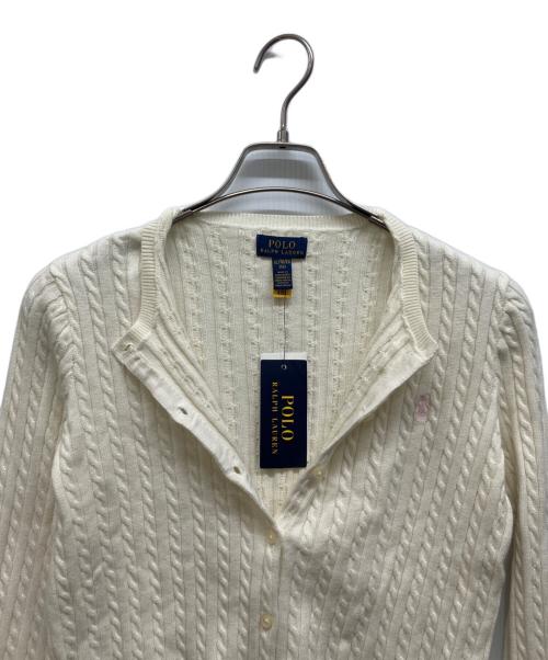 POLO RALPH LAUREN（ポロ・ラルフローレン）POLO RALPH LAUREN (ポロ・ラルフローレン) ケーブルニットカーディガン ホワイト サイズ:SIZE XL(16) 未使用品の古着・服飾アイテム
