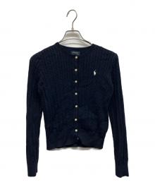 POLO RALPH LAUREN（ポロ・ラルフローレン）の古着「ケーブルニットカーディガン」｜ネイビー