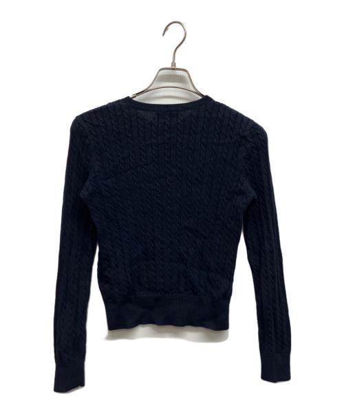 POLO RALPH LAUREN（ポロ・ラルフローレン）POLO RALPH LAUREN (ポロ・ラルフローレン) ケーブルニットカーディガン ネイビー サイズ:SIZE L(12-14)の古着・服飾アイテム