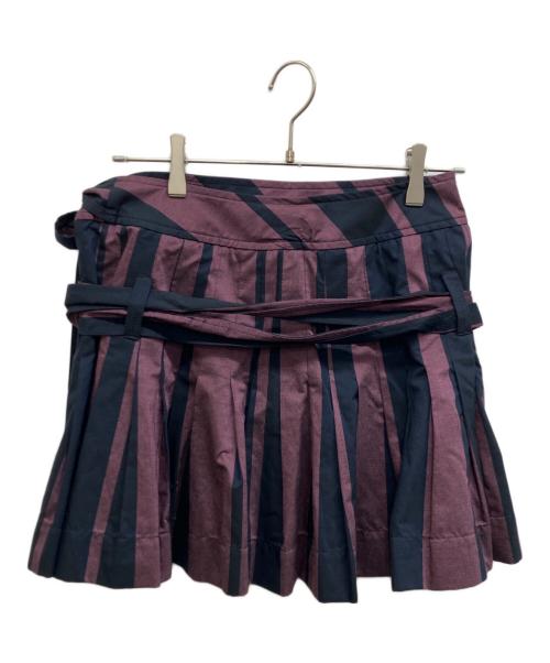 Vivienne Westwood RED LABEL（ヴィヴィアンウエストウッドレッドレーベル）Vivienne Westwood RED LABEL (ヴィヴィアンウエストウッドレッドレーベル) ストライプラップスカート パープル サイズ:3の古着・服飾アイテム