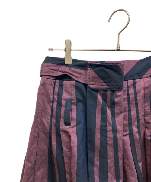 Vivienne Westwood RED LABEL（ヴィヴィアンウエストウッドレッドレーベル）Vivienne Westwood RED LABEL (ヴィヴィアンウエストウッドレッドレーベル) ストライプラップスカート パープル サイズ:3の古着・服飾アイテム