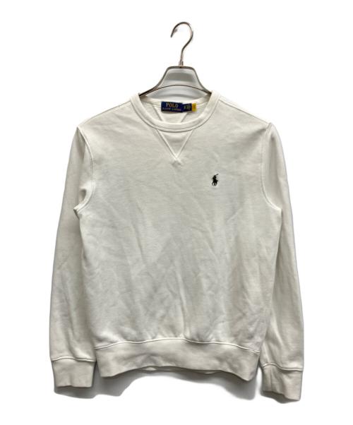 POLO RALPH LAUREN（ポロ・ラルフローレン）POLO RALPH LAUREN (ポロ・ラルフローレン) 前vガゼットスウェット ホワイト サイズ:XSの古着・服飾アイテム
