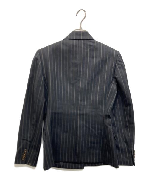RALPH LAUREN（ラルフローレン）RALPH LAUREN (ラルフローレン) ストライプダブルジャケット ブラック サイズ:7号の古着・服飾アイテム