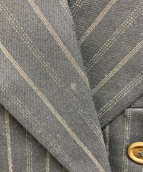 RALPH LAUREN（ラルフローレン）RALPH LAUREN (ラルフローレン) ストライプダブルジャケット ブラック サイズ:7号の古着・服飾アイテム