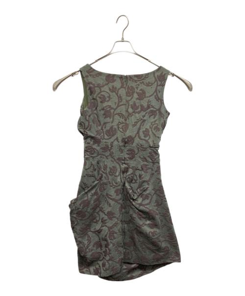 Vivienne Westwood RED LABEL（ヴィヴィアンウエストウッドレッドレーベル）Vivienne Westwood RED LABEL (ヴィヴィアンウエストウッドレッドレーベル) ジャガード変形ノースリーブワンピース グリーン サイズ:2の古着・服飾アイテム
