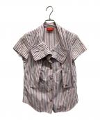 Vivienne Westwood RED LABELヴィヴィアンウエストウッドレッドレーベル）の古着「ストライプボウタイシャツ」｜マルチカラー