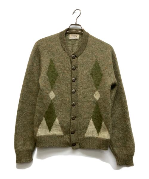 PURITAN（ピューリタン）PURITAN (ピューリタン) 60's ヴィンテージメタルボタンモヘア混カーディガン グリーン サイズ:38の古着・服飾アイテム