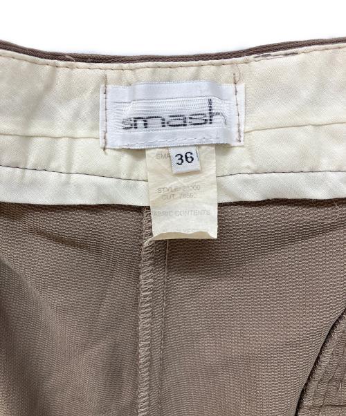 smash（スマッシュ）smash (スマッシュ) プリーツタックスラックス ベージュ サイズ:W36の古着・服飾アイテム