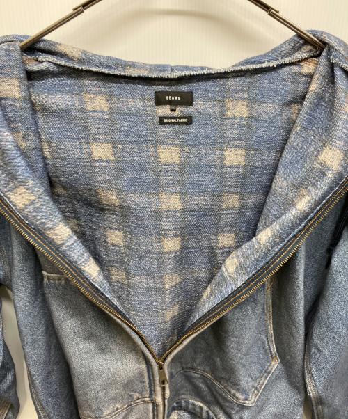 BEAMS（ビームス）BEAMS (ビームス) モック プリント フーディ インディゴ サイズ:Lの古着・服飾アイテム