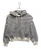 POLO RALPH LAURENポロ・ラルフローレン）の古着「ボーダードルマンジップパーカー」｜ネイビー×ホワイト