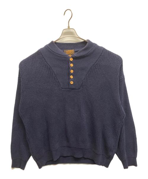 Eddie Bauer（エディーバウアー）Eddie Bauer (エディーバウアー) ヘンリーネックコットンニット ネイビー サイズ:XLの古着・服飾アイテム