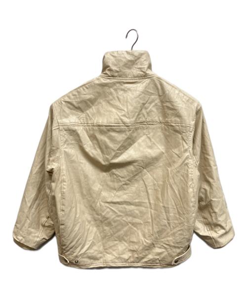 Ameri（アメリ）AMERI (アメリ) PASTING LIKE SYNTHETIC LEATHER JACKET ベージュ サイズ:Sの古着・服飾アイテム
