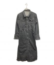 Ameri（アメリ）の古着「I LINE DENIM SHIRT DRESS」｜ブラック