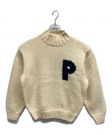 PAPAS（パパス）の古着「ワンポイントハンドニット」｜ホワイト