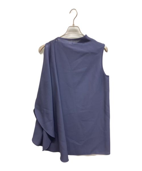 HARUNOBUMURATA（ハルノブ ムラタ）HARUNOBUMURATA (ハルノブ ムラタ) LEVI - WOOL ASYMMETRY DRAPED BLOUSE ネイビー サイズ:36の古着・服飾アイテム