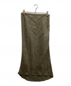 JAMES PERSEジェームスパース）の古着「LINEN SKIRT」｜オリーブ