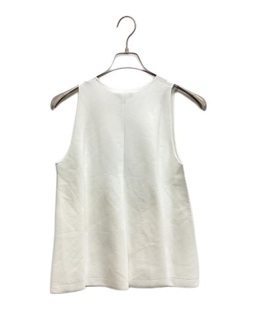 theory（セオリー）theory (セオリー) Aラインノースリーブサマーセーター Wooster Crepe Knit ホワイト サイズ:M 未使用品の古着・服飾アイテム