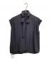theory (セオリー) 2WAYタイネックショートスリーブブラウス Washed Twill ブラック サイズ:S 未使用品：15000円