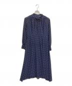 UNTITLEDアンタイトル）の古着「シャルマンドットワンピース【洗える】」｜ネイビー