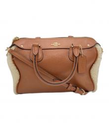 COACH（コーチ）の古着「シアリング ミックス 2WAYバッグ」｜ブラウン