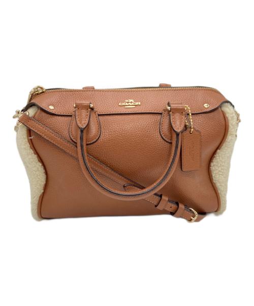COACH（コーチ）COACH (コーチ) シアリング ミックス 2WAYバッグ ブラウンの古着・服飾アイテム