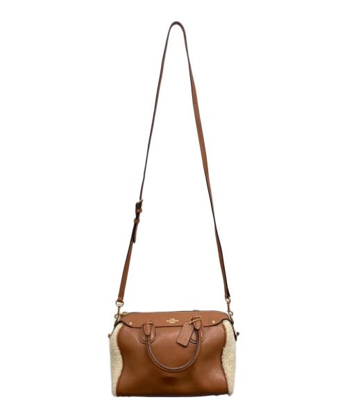 COACH（コーチ）COACH (コーチ) シアリング ミックス 2WAYバッグ ブラウンの古着・服飾アイテム