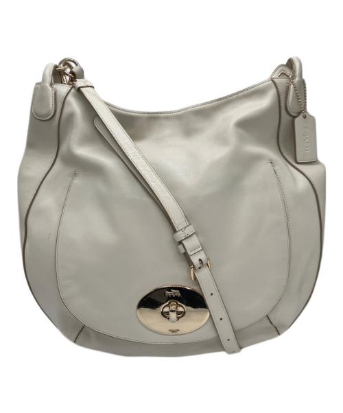 COACH（コーチ）COACH (コーチ) ターンロックサークルホーボーバッグ ホワイトの古着・服飾アイテム