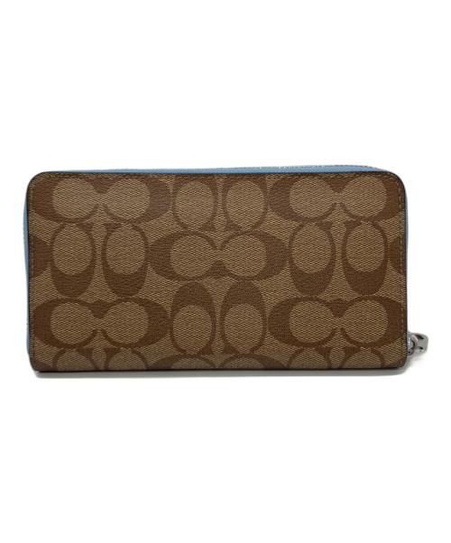 COACH（コーチ）COACH (コーチ) ロング ジップ アラウンド ウォレット シグネチャー キャンバス ベージュの古着・服飾アイテム