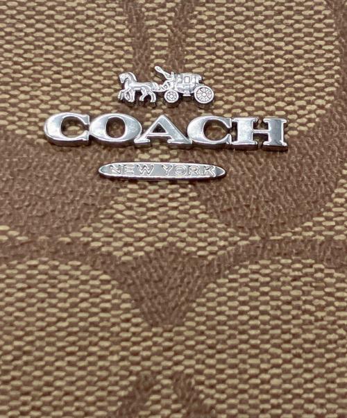 COACH（コーチ）COACH (コーチ) ロング ジップ アラウンド ウォレット シグネチャー キャンバス ベージュの古着・服飾アイテム