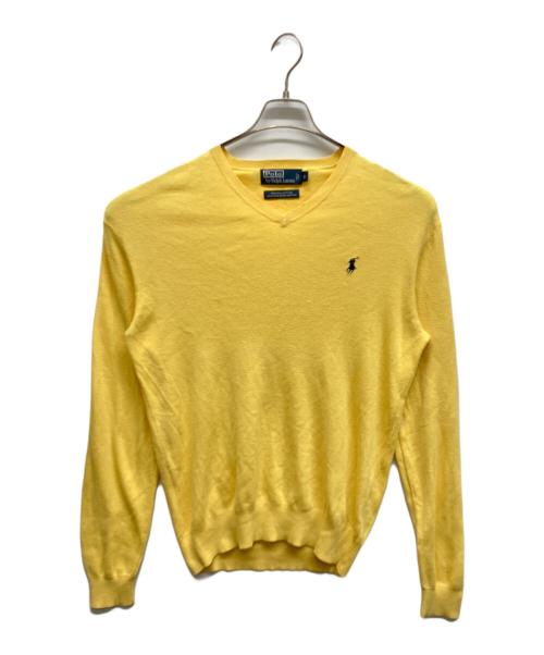 POLO RALPH LAUREN（ポロ・ラルフローレン）POLO RALPH LAUREN (ポロ・ラルフローレン) コットンＶネックニット イエロー サイズ:Ｓの古着・服飾アイテム