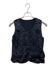 ROBE DE CHAMBRE COMME DES GARCONS（ローブドシャンブル コムデギャルソン）の古着「ベロアノースリーブカットソー」｜ネイビー