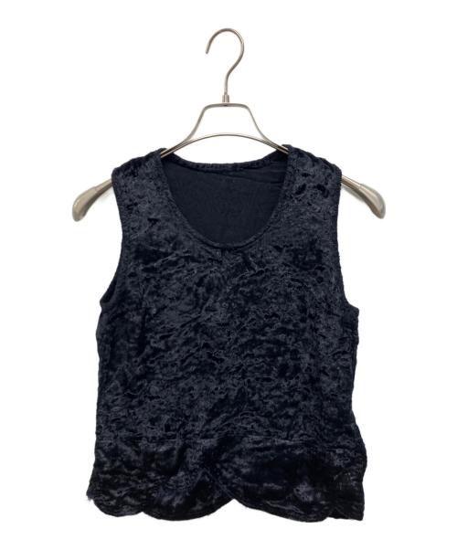 ROBE DE CHAMBRE COMME DES GARCONS（ローブドシャンブル コムデギャルソン）ROBE DE CHAMBRE COMME DES GARCONS (ローブドシャンブル コムデギャルソン) ベロアノースリーブカットソー ネイビー サイズ:Mの古着・服飾アイテム