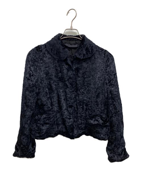 ROBE DE CHAMBRE COMME DES GARCONS（ローブドシャンブル コムデギャルソン）ROBE DE CHAMBRE COMME DES GARCONS (ローブドシャンブル コムデギャルソン) カットオフベロアジャケット ネイビー サイズ:Mの古着・服飾アイテム