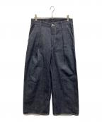 Graphpaperグラフペーパー）の古着「Selvage Denim Two Tuck Pants」｜インディゴ