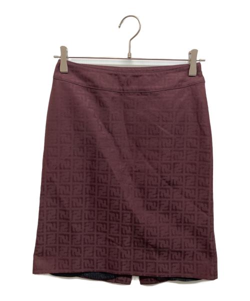 FENDI（フェンディ）FENDI (フェンディ) ズッカ柄スカート ボルドー サイズ:38の古着・服飾アイテム