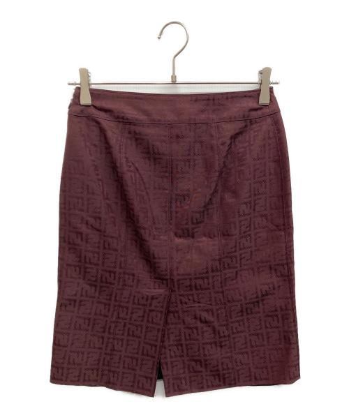 FENDI（フェンディ）FENDI (フェンディ) ズッカ柄スカート ボルドー サイズ:38の古着・服飾アイテム