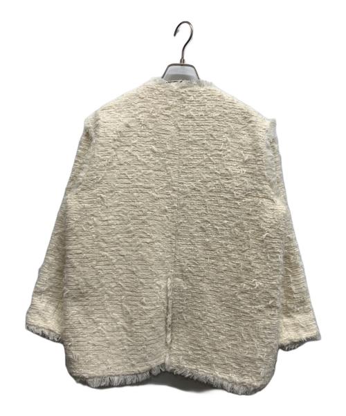 Acka.（エーシーケーエー）Acka. (エーシーケーエー) ツイードフリンジノーカラージャケット ホワイト サイズ:Freeの古着・服飾アイテム