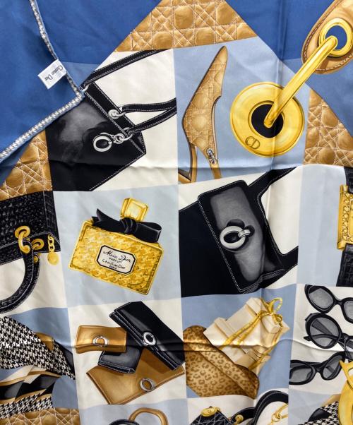 Christian Dior（クリスチャン ディオール）Christian Dior (クリスチャン ディオール) シルクスカーフ ネイビー サイズ:下記参照の古着・服飾アイテム