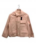 MARNIマルニ）の古着「ウールカシミアフラップフーデットジャケット」｜ピンク