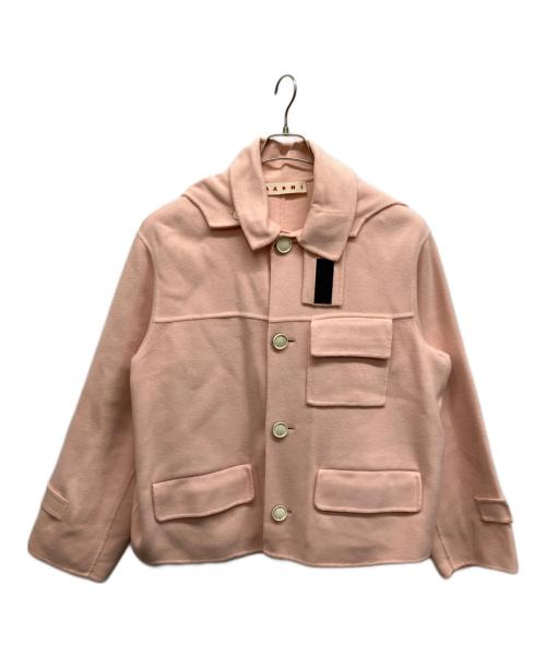 MARNI（マルニ）MARNI (マルニ) ウールカシミアフラップフーデットジャケット ピンク サイズ:42の古着・服飾アイテム