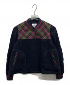 LANVIN en Bleuランバンオンブルー）の古着「ボア切替ブルゾン」｜ネイビー