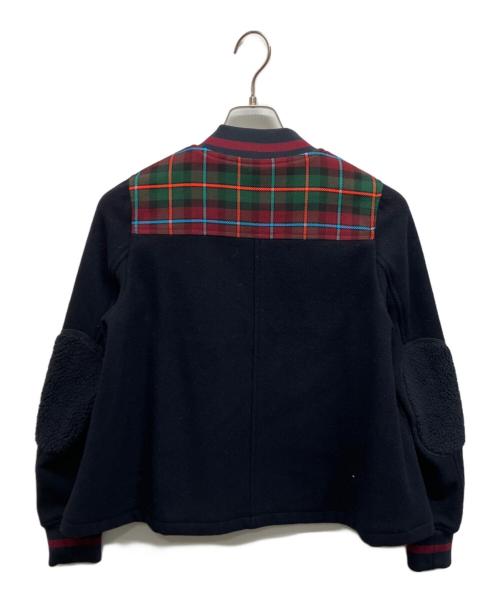 LANVIN en Bleu（ランバンオンブルー）LANVIN en Bleu (ランバンオンブルー) ボア切替ブルゾン ネイビー サイズ:Mの古着・服飾アイテム