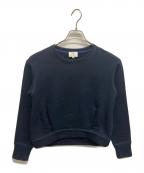 LANVIN en Bleuランバンオンブルー）の古着「前後切替クルーネックスウェット」｜ネイビー