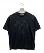 A BATHING APEアベイシングエイプ）の古着「RHINESTONE COLLEGE RELAXED FIT T-SHIRT」｜ブラック