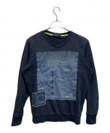 DIESEL（ディーゼル）の古着「デニムパッチスウェット」｜ネイビー