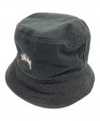 stussyステューシー）の古着「リバーシブルバケットハット」｜ブラック×カーキ