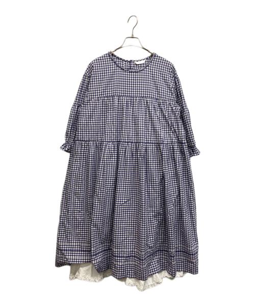 PINK HOUSE（ピンクハウス）PINK HOUSE (ピンクハウス) ギンガムチェックレイヤードワンピース パープル サイズ:Freeの古着・服飾アイテム