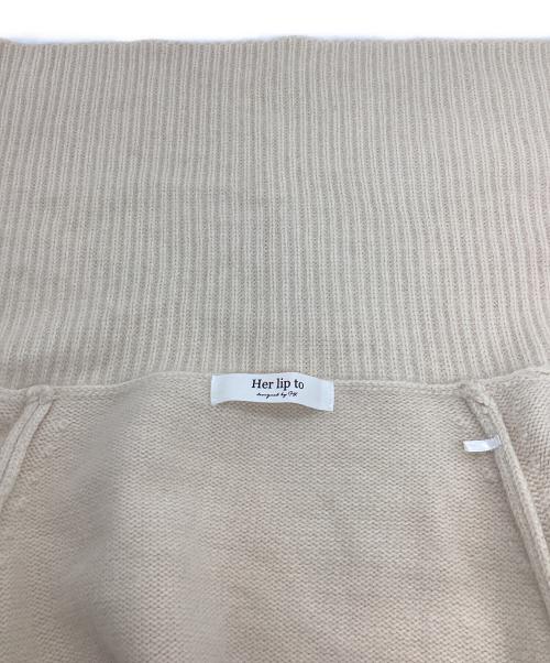 HER LIP TO（ハーリップトゥ）Her lip to (ハーリップトゥ) Her lip to Big Collar Knit Top アイボリー サイズ:Freeの古着・服飾アイテム