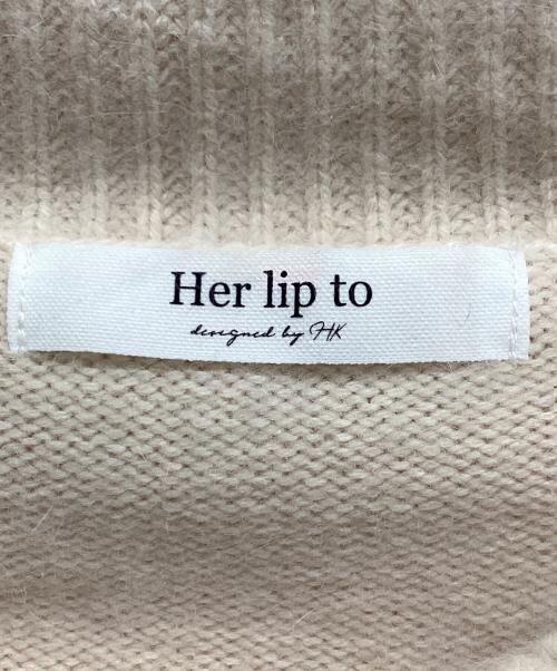 HER LIP TO（ハーリップトゥ）Her lip to (ハーリップトゥ) Her lip to Big Collar Knit Top アイボリー サイズ:Freeの古着・服飾アイテム